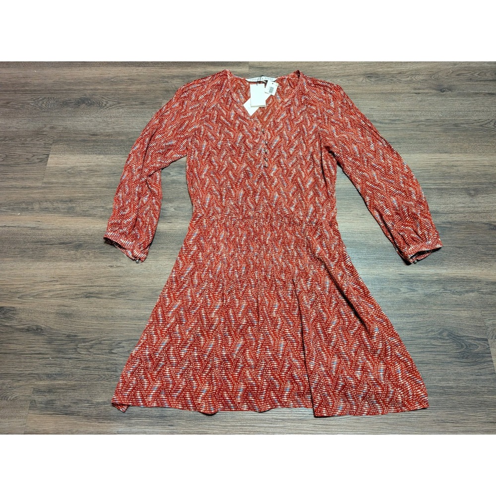 Veronica Beard‎ Priya Dress Clay Multi Red Geometric Mini Dress Size 4 NEW